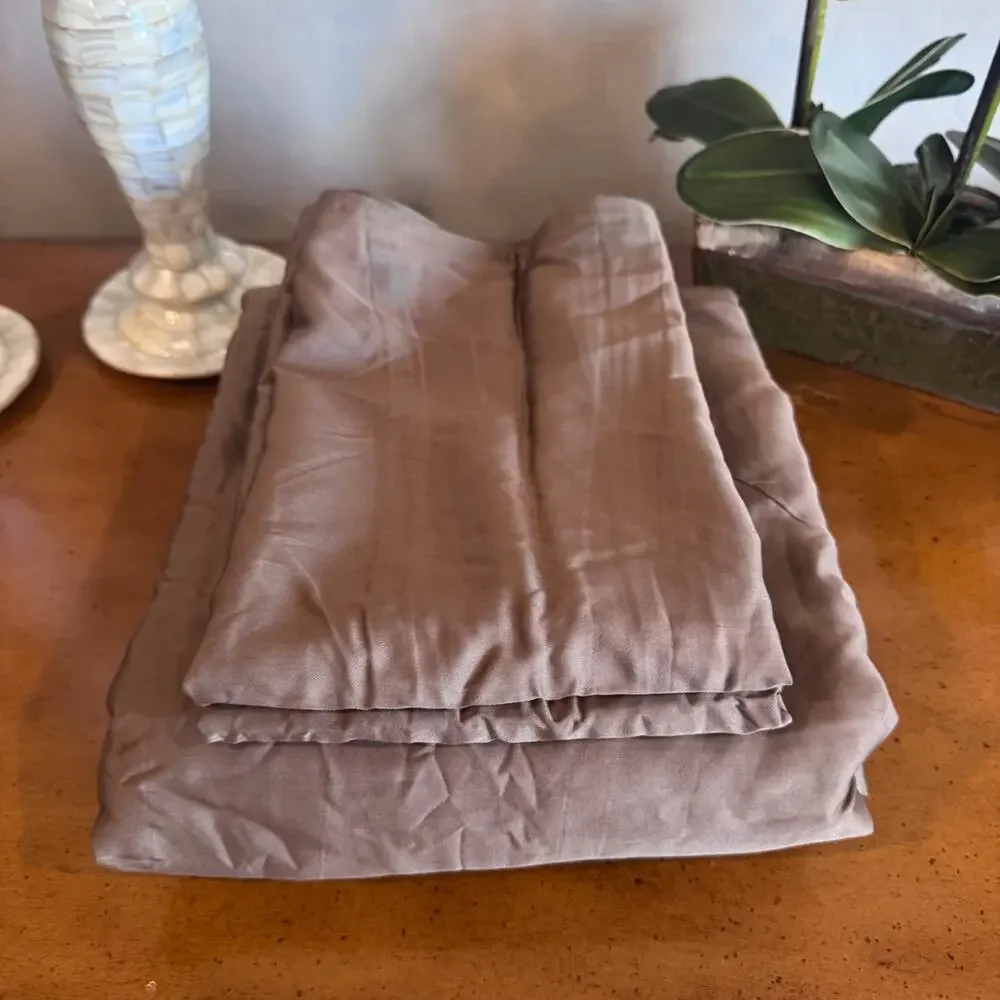 Quince Organic Bamboo Duvet Cover Set Walnut Full/Queen NWOT